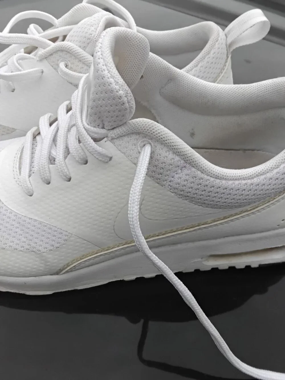 Nike Air Max Thea Triple White Sneaker 8 Womens Lace Up Shoes
